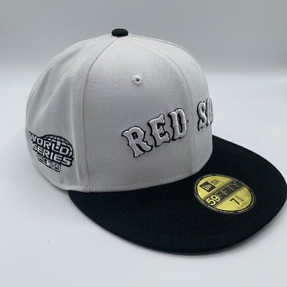 New Era Other - Boston Red Sox MLB White Black New Era 59Fifty Fitted Hat Mens 7 3/4 New